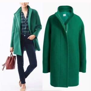 Beautiful NWT New City J Crew coat in alpine meadows green, Sz 12p